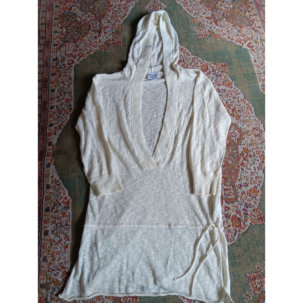 Women's Columbia Sportswear Casual Light Weight Long Shirt M Cotton with Hood